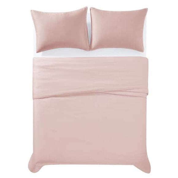 I Enjoy 3 Piece Premium Duvet Cover Set Full / Queen Size Blush - Picture 3 of 6